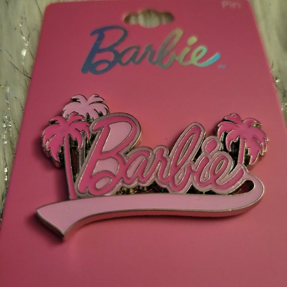 Barbie Logo with Palm Trees Enamel Pin - Picture 4 of 5